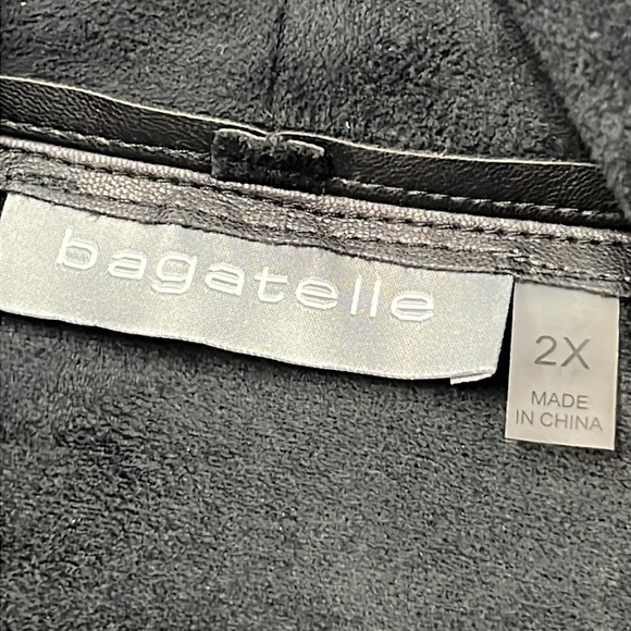 BAGATELLE Faux Leather & Suede Waterfall Minimalist Rib SLV Urban Chic Jacket 2X - Picture 4 of 16